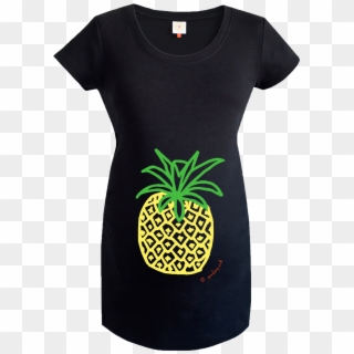 Gooseberry Pink Pineapple Maternity Top In Black Organic - Pineapple Clipart