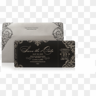 Luxury Ornate Boarding Pass Ticket Save The Date - Box Clipart