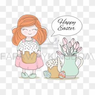 Easter Cake Great Religious Holiday Vector Illustration - Design Clipart