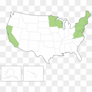 States In Green Have Especially Large Populations Of - High Resolution Maps Of The United States Clipart