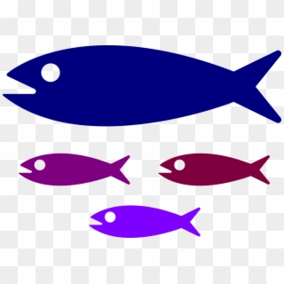 Shoal Fish Fish Family Water Kids Swimming Parent - Small Medium Large Fish Clipart