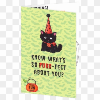 Black Cat Halloween Greeting Card - Halloween Greeting Cards Cat Clipart