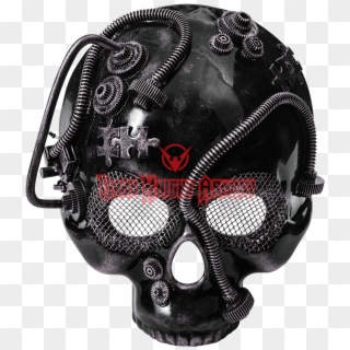 Skull Mask Png - Black And Gray Mens Masquerade Mask Clipart