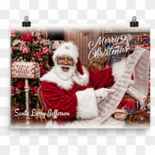 Santa Larry Christmas List Poster - Santa Claus Clipart