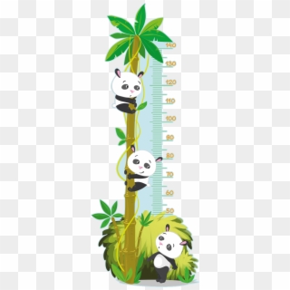 Sticker Toise Arbre Des Pandas Ambiance Sticker Col - Medidor Niños Panda Mono Clipart