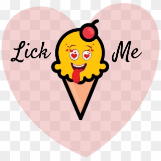 Lick Me Ice Cream Love Heart Design T-shirt On Sale - Animated Sad Ice Cream Clipart