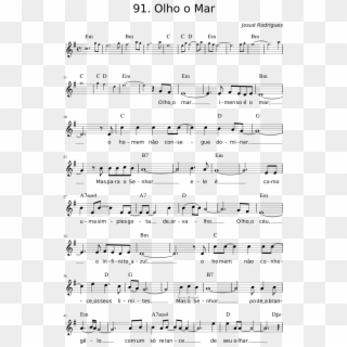 Olho O Mar Sheet Music Composed By Josué Rodrigues - Sheet Music Clipart