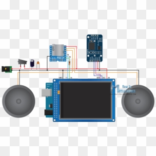 Arduino Music Player And Alarm Clock Parts List Circuit - Music Player Circuit Clipart