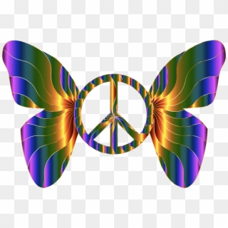This Free Icons Png Design Of Groovy Peace Sign Butterfly - Butterfly Peace Clipart