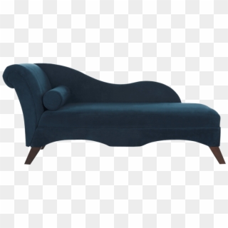 Navy Blue Chaise Lounge With Tapered Legs - Studio Couch Clipart