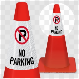 No Parking On Sidewalk Signs - No Parking Cone Signs Clipart