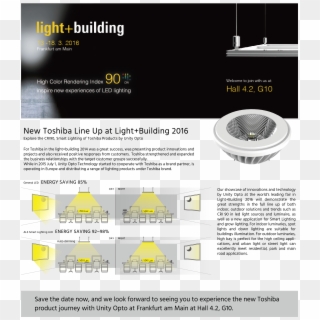 New Toshiba Line Up At Light Building - Light And Building 2010 Clipart