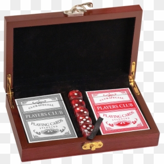 Rosewood Finish Card & Dice Gift Set - Playing Card Clipart