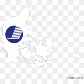 Nc Flag Vector Map Of Denmark - Denmark Black And White Clipart