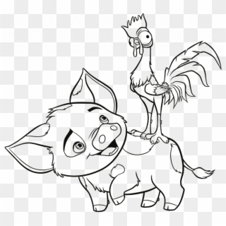 Printable Moanaloring Sheets Stupendous Freelouring - Pua And Hei Hei Coloring Page Clipart