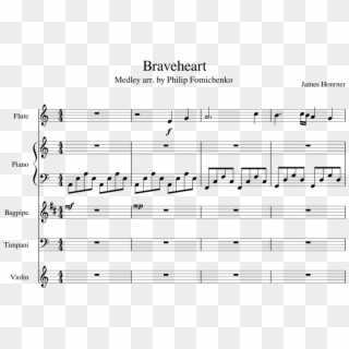 Braveheart Sheet Music Composed By James Honrner 1 - Sheet Music Clipart