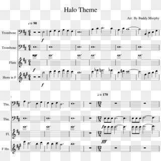 Halo Theme Sheet Music Composed By Arr - Sheet Music Clipart