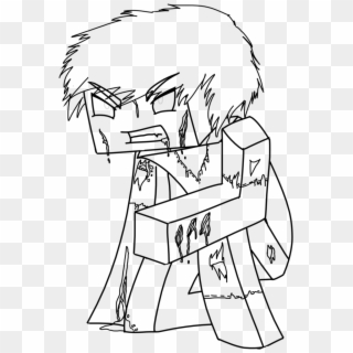 Minecraft Drawing Black And White - Herobrine Drawing Clipart