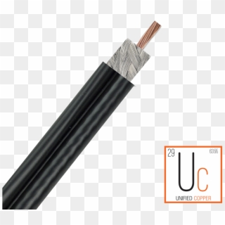 Uc-rg6qbk1000 Unified Copper Rg6 Quad Shield Coaxial - Coaxial Cable Clipart