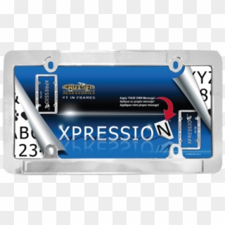Xpression License Plate Frame Chrome - Compact Cassette Clipart