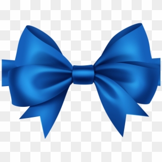Christmas Ribbon Clipart Blue - Ribbon Bow Transparent - Png Download