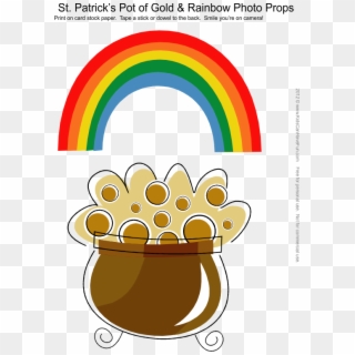 Patrick's Day Pot Of Gold & Rainbow Photo Booth Props - Free St Patrick's Day Photo Booth Props Clipart