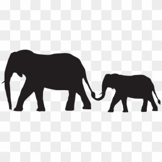 Mom And Baby Elephant Clipart - Png Download