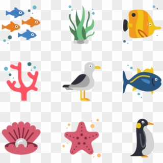 Sea Life - Ocean Icons Clipart