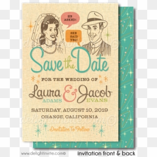 Retro Modern Vintage Save The Date Cards [di-5021sd] - Flyer Clipart