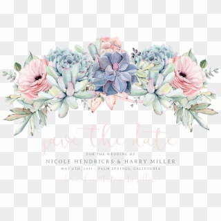 Card Watercolor Floral Wedding Invitation Clipart