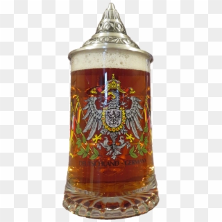 German Glass Beer Mug With Eagle & Lid Clipart