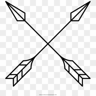 Cross Arrows Coloring Page - Crossed Arrows Clipart - Png Download
