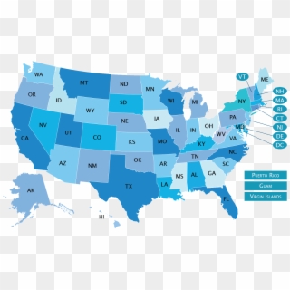 Us States In Short Form Clipart