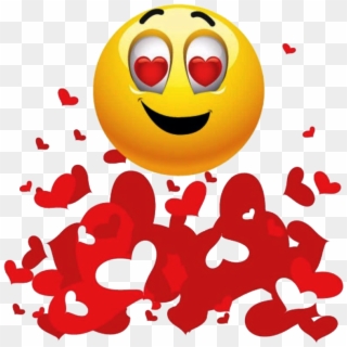Enamorado Con Corazones Abajo - Emoji Enamorado Png Clipart