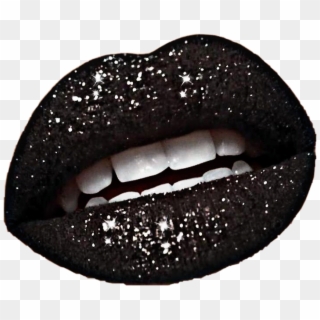 #lips #glitter #lipstick #sparkle #black #mouth #teeth - Black Glitter Lipstick Clipart