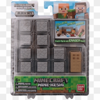 Cobblestone & Wooden Door Mine-keshi Figure Set - Minecraft Door Toy Clipart