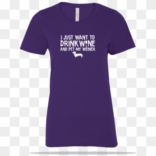 Pet My Weiner Ladies Tee - Active Shirt Clipart