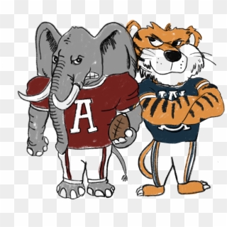 Two Football Dilemmas - Alabama Vs Auburn Cartoon Clipart