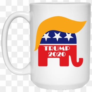 White Mug Re-elect President Trump 2020 Gop Elephant - Donald Trumps Hair Clip Art - Png Download