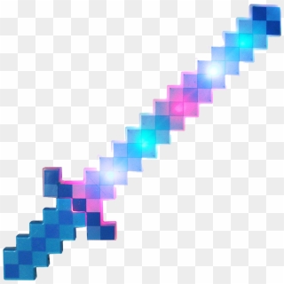 Fun Central 1 Pc 24 Inch Light Up Blue Pixel Sword - Minecraft Green Sword Png Clipart