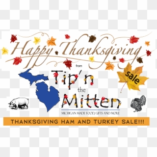 Thanksgiving Dinner Deals From Tip'n The Mitten - Michigan Map Clipart