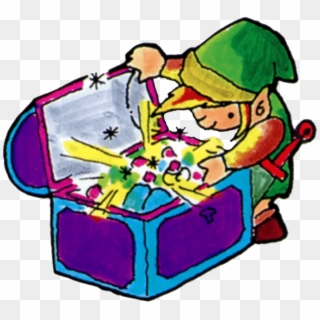 Tloz Link Opening A Treasure Chest Artwork - Link Opening Chest Clipart