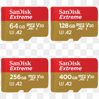 Sandisk Extreme V30 A2 Series Gb Micro Sd Card Front - Memory For Gopro Hero 7 Clipart