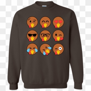 Turkey Emojis Thanksgiving Tshirt G180 Gildan Crewneck - Crew Neck Clipart