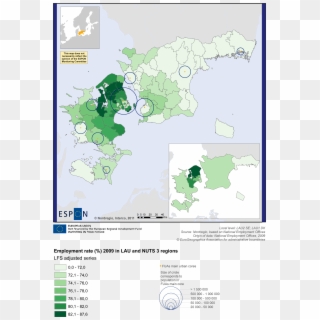 Employment Rate, Lau-2, Nordic Countries, Nordregio - Atlas Clipart