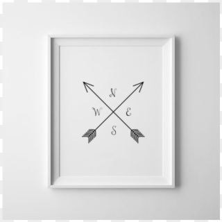 Compass Print / Cardinal Directions / Arrow Art / Nsew - Motif Clipart
