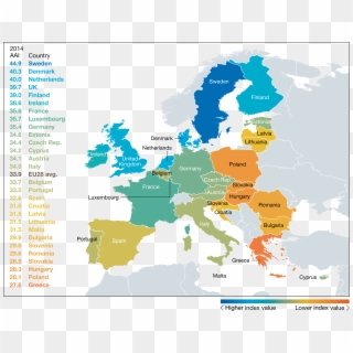 Like Any Composite Indicator, The Active Ageing Index - European Union Map Clipart
