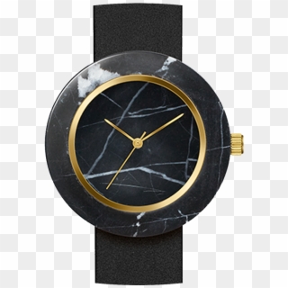 Black Marble Round Body-0 - Analog Watch Clipart