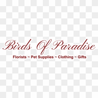 Birds Of Paradise Florists ~ Pet Supplies ~ Clothing - Calligraphy Clipart