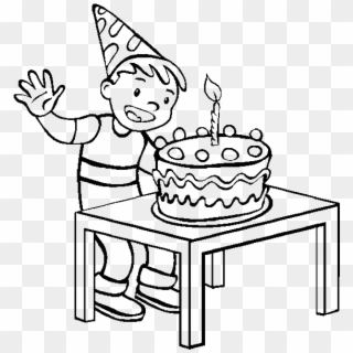 A Happy Boy With Hap - Happy Birthday Coloring Page For Boys Clipart